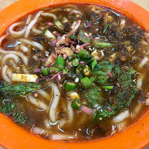 Assam Laksa at Purple Stone Vegetarian Food Center 紫晶素食中心 in Penang