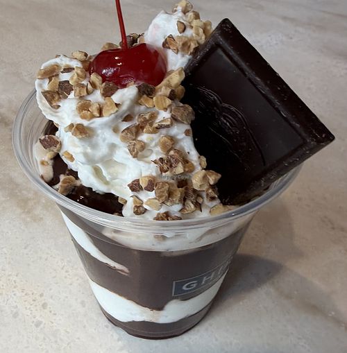 non-dairy hot fudge sundae!  at Ghirardelli in Chicago