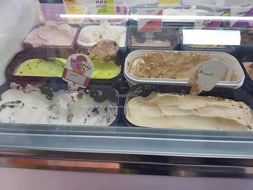 Clearly labelled vg/plant based options at Rainbow Scoops  in Darlington