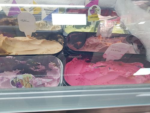 Labelled vg/plant based options at Rainbow Scoops  in Darlington