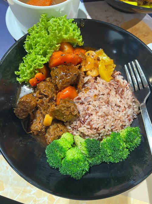 Mutton black pepper  at Zuya Vegetarian 竹雅素食 - Marina Square in Central Singapore