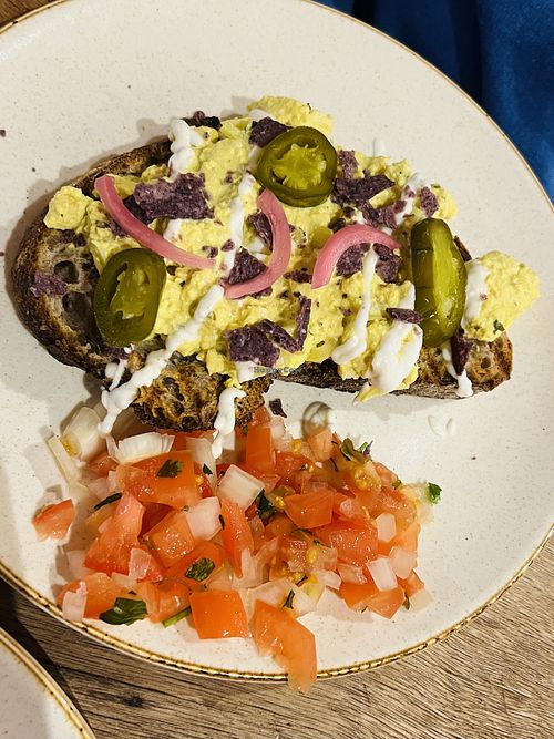 Vegan Mexican tofu toast  at Second Home Studio + Cafe in Aberdeen