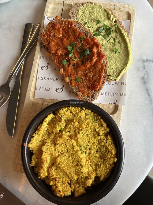 Home made vegan egg salade with vegan bacon  at Anne&Max - Liguster in Leidschendam