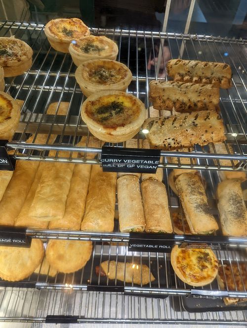 Labelled vegan roll at Elizabeth Town Bakery Cafe in Elizabeth Town