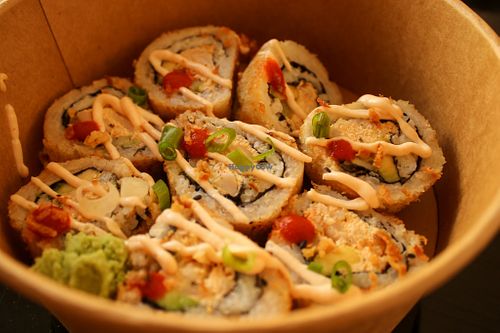California rolls, part of super size set at Foxy Rolls in Prague