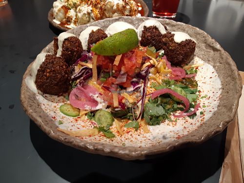 Falafel + latin lover veggies at Honest Greens - Gran Via in Madrid
