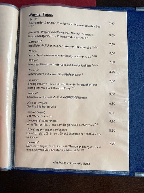 Warm Tapas  at Casa Nordica in Sassnitz