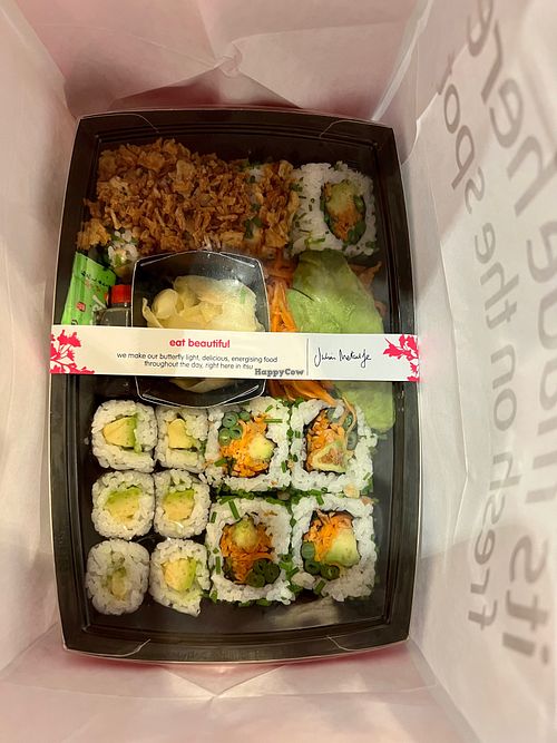 Vegan sushi box takeaway  at Itsu in Aberdeen