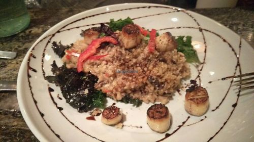 Vegan Yummyness,  Scallops Risotto  at Noorish Conscious Eatery in Edmonton