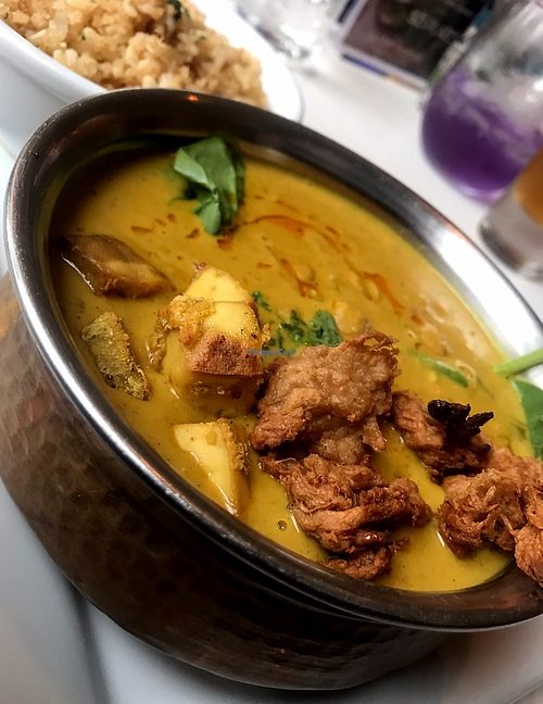 Butter chickpea with crispy tofu and vegan chick’n at Noorish Conscious Eatery in Edmonton