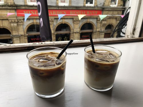 Oat iced lattes  at Solskinn in Falmouth