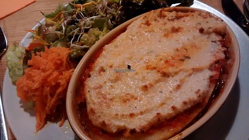 Baked Polenta with Cashew Nuts Cream at Le Jardin Interieur in Lyon