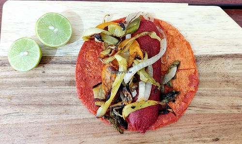Taco gourmet de salchon asado  at Indigo in San Luis Potosi
