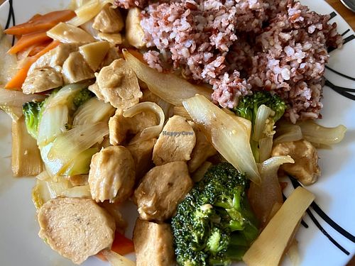 Vegan chicken with mixed vegetables  at Eastern Feast in Aberdeen