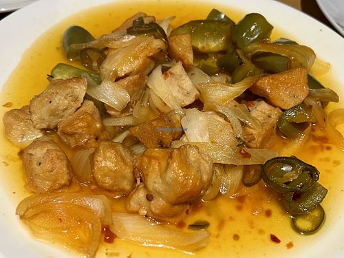 Vegan chicken sweet chilli   at Eastern Feast in Aberdeen