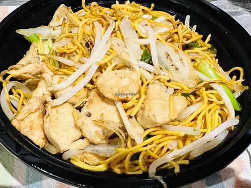 Vegan chicken chow mien  at Eastern Feast in Aberdeen
