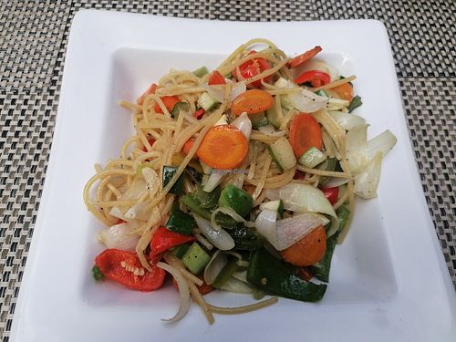 Vegetable pasta at 7 de Espada Restaurante in Havana