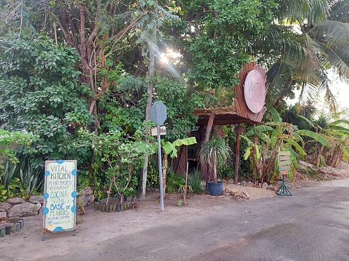 Outside at Agni Vital Kitchen in Bacalar