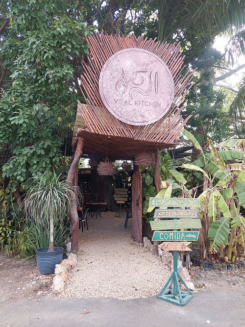 Outside at Agni Vital Kitchen in Bacalar