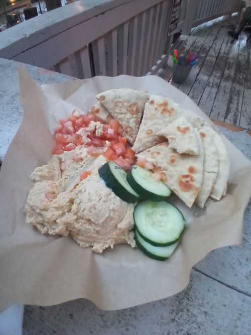 Hummus platter at Frog Level Brewing Co in Waynesville