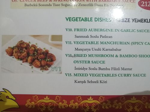 vegetable dishes section at The Mandarin Restaurant in Marmaris