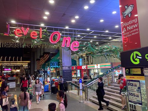 Look for this sign on the street and enter the building, proceed to 5th floor at Kang Su Vegetarian 康素 - Orchard in Central Singapore