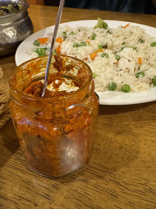 Lime Chili Chutney (complimentary papadoms came too)  at Indira Indian Restaurant in Chatan