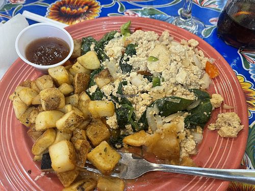 Vegan Tofu Scramble with toast  at Flying Biscuit Cafe in Roswell