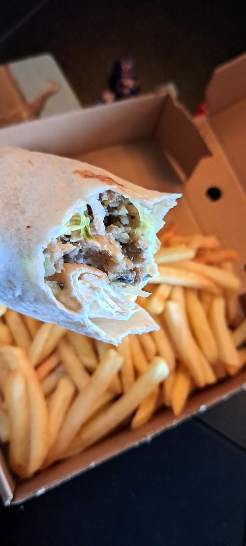 Vegan haggis wrap at Cartel Mexican Street Food in Airdrie