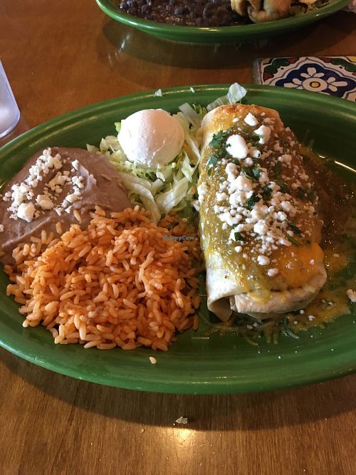 Burrito Verde with Vegetarian Black Beans at Miguel's Mexican Restaurant in Bangor