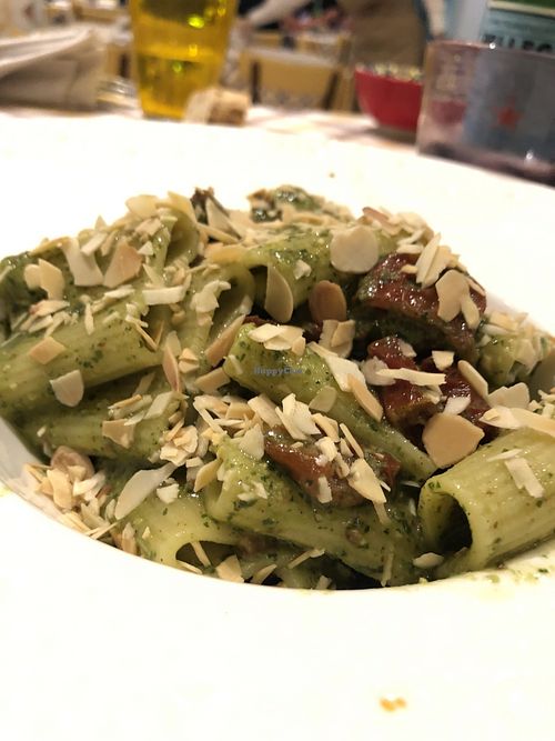 Paccheri con pesto di rucola, pomodori secchi e mandorle tostate  at Anca Massa in Lido Di Jesolo