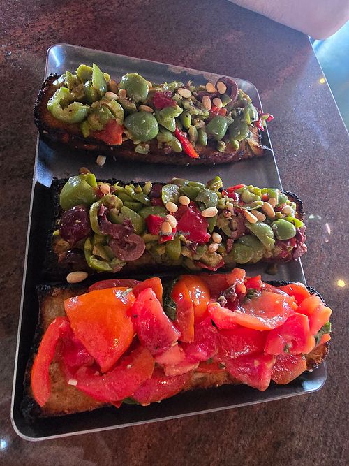 Bruschetta trio 😋 sub out for the options without dairy at Pisa Lisa - West Sedona in Sedona