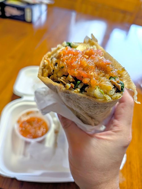 Even better with the salsa at Seven Suns Coffee & Cafe in Mount Shasta