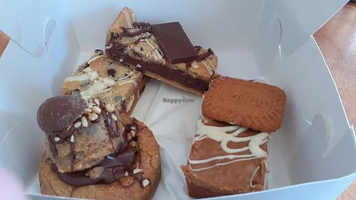 Biscoff blondie, hazelnut chocolate cookie dough cookie, chocolate stuffed cookie bar and biscoff rocky road 🤩 at The Tree Rooms in Peterlee