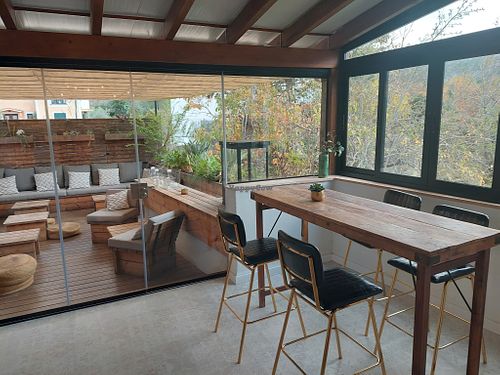 The terrace  at Sa Vinya in Mallorca