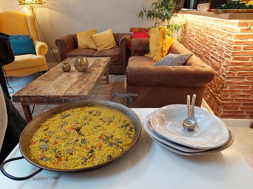 Veggie Paella with mushrooms at Sa Vinya in Mallorca