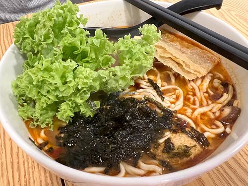 Mala ramen interesting flavour but Can have more ingredients   at So Green in East Singapore