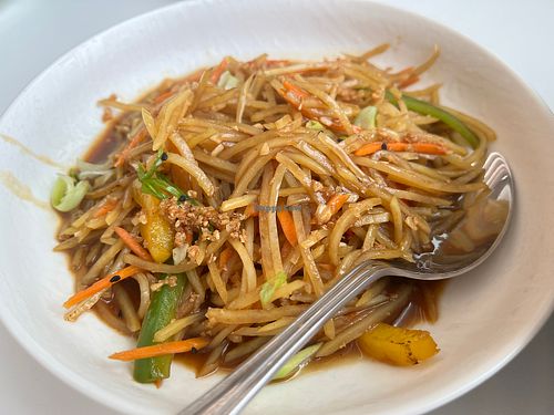 Hot sour potatoes- good wok hei!   at iVegan 爱素 - Katong in Central Singapore