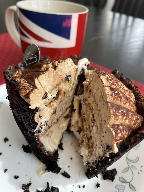 Wonderful cross section of tiramisu  at Moono Pop-Up in Hong Kong Island