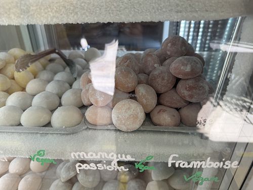 Mochi (with a cold ice cream-style filling, great on a warm day).  at Crème De La Crème in Montpellier