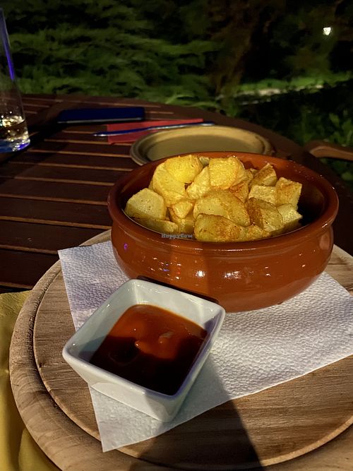 Patatas bravas vegan  at Felsengartl Tapas-Heurigen in Emmersdorf An Der Donau