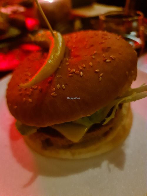 The Lil Burger (made with V2 patty) at Hail Lilith  in Footscray