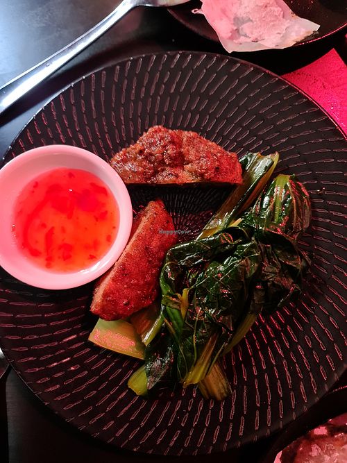 Choy sum and 5-spice wings at Hail Lilith  in Footscray
