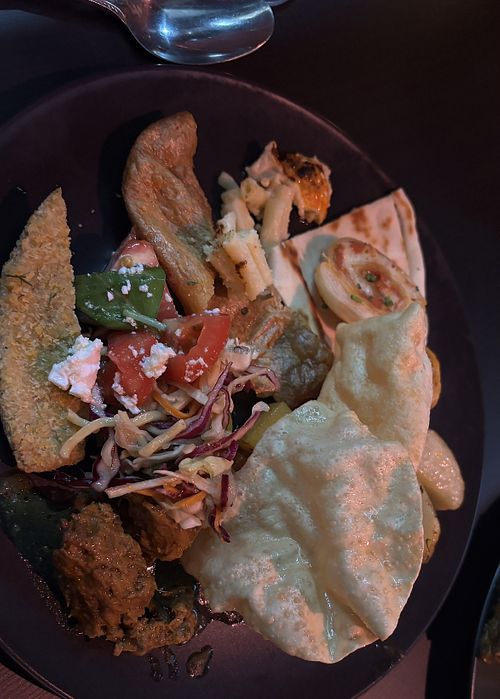 Selection of items from the vegan buffet. Delicious   at Hail Lilith  in Footscray