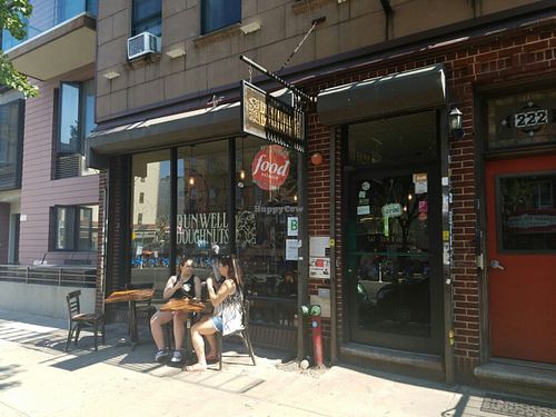 outside at Dun-Well Doughnuts in Brooklyn