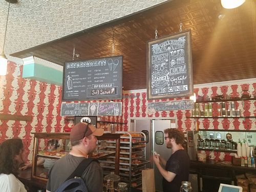 menu at Dun-Well Doughnuts in Brooklyn