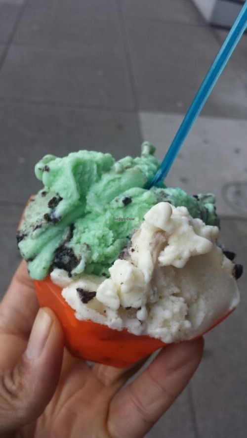 mint and cookies n chips  at Holy Gelato in San Francisco