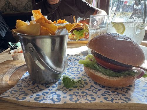 Burger and chips mate   at The Creek Inn in Peel