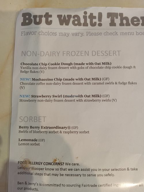 Not many vegan options, but worth it. at Ben & Jerry's in Ogunquit