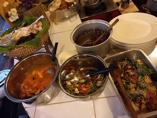 Buffet selection at Kwanjai Thai food in Pai